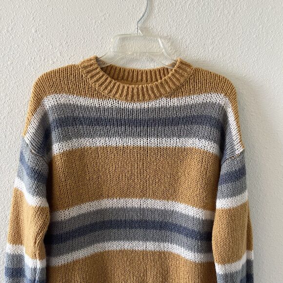 Rip Curl Women's Sweater Size Small Oversized Striped Y2K Retro Vibe Orange Gray - Picture 4 of 13